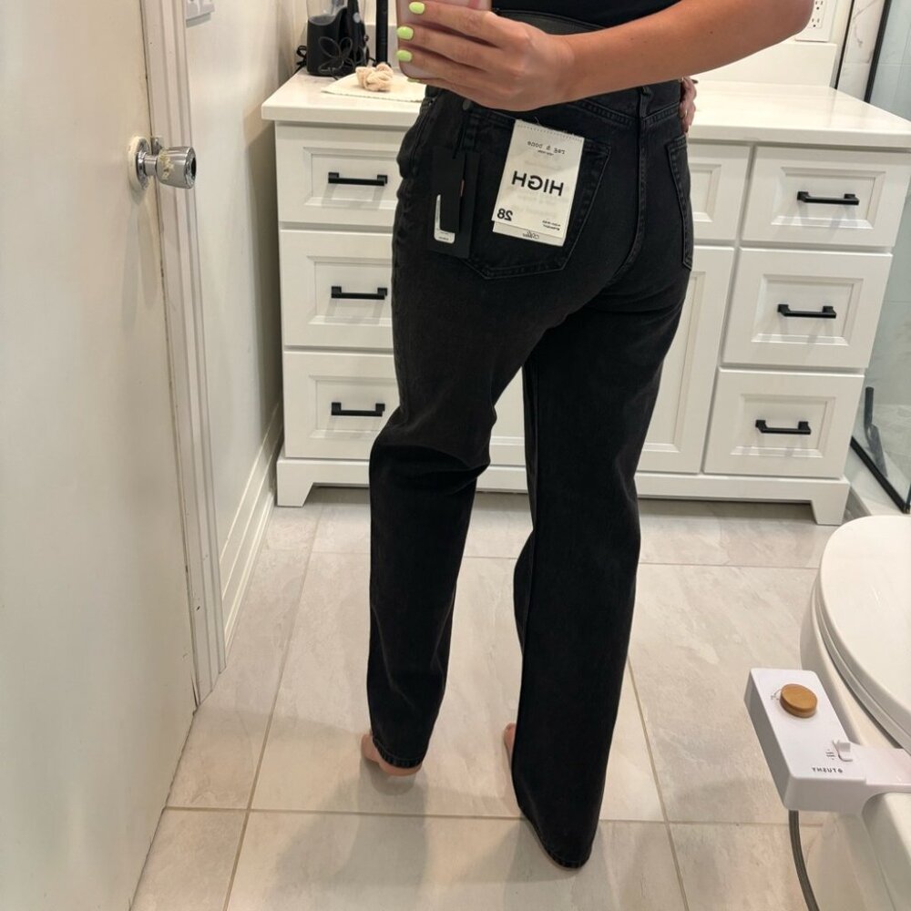 Rag & Bone Black Alex High-Rise Straight Jeans NWT - Picture 7 of 13